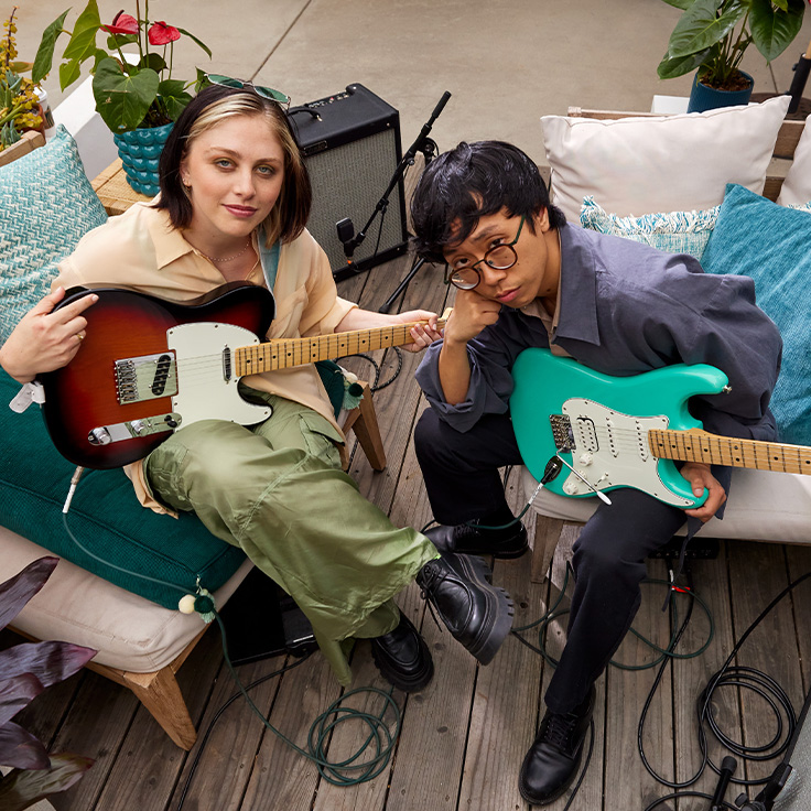 Indie pop duo Cafuné talks about their love of the guitar and why they play  them. | Fender