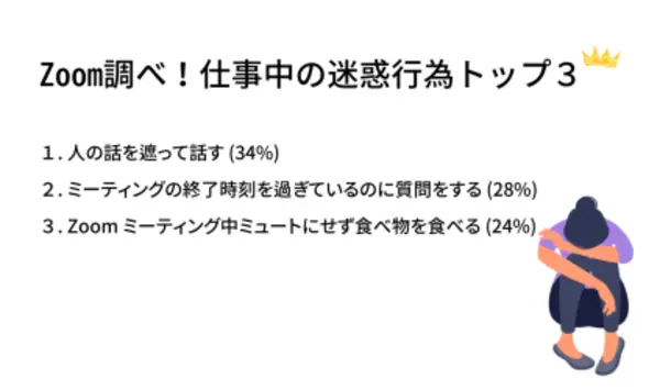 仕事中の迷惑行為トップ３