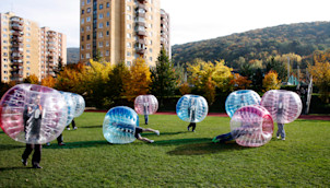 Outdoor Bubble Fußball Spaß!