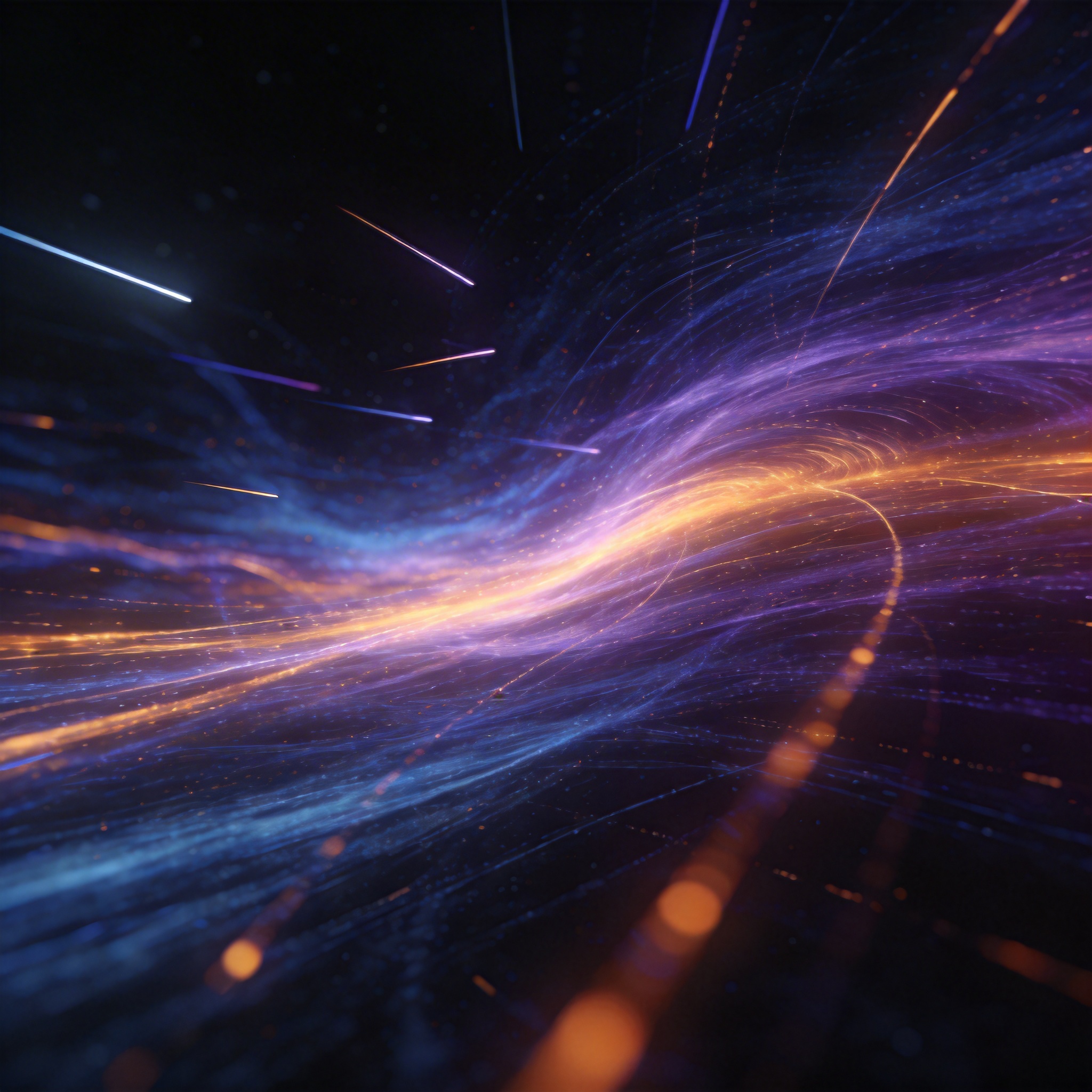 Abstract light trails representing dynamic narrative flow and seamless video transitions.