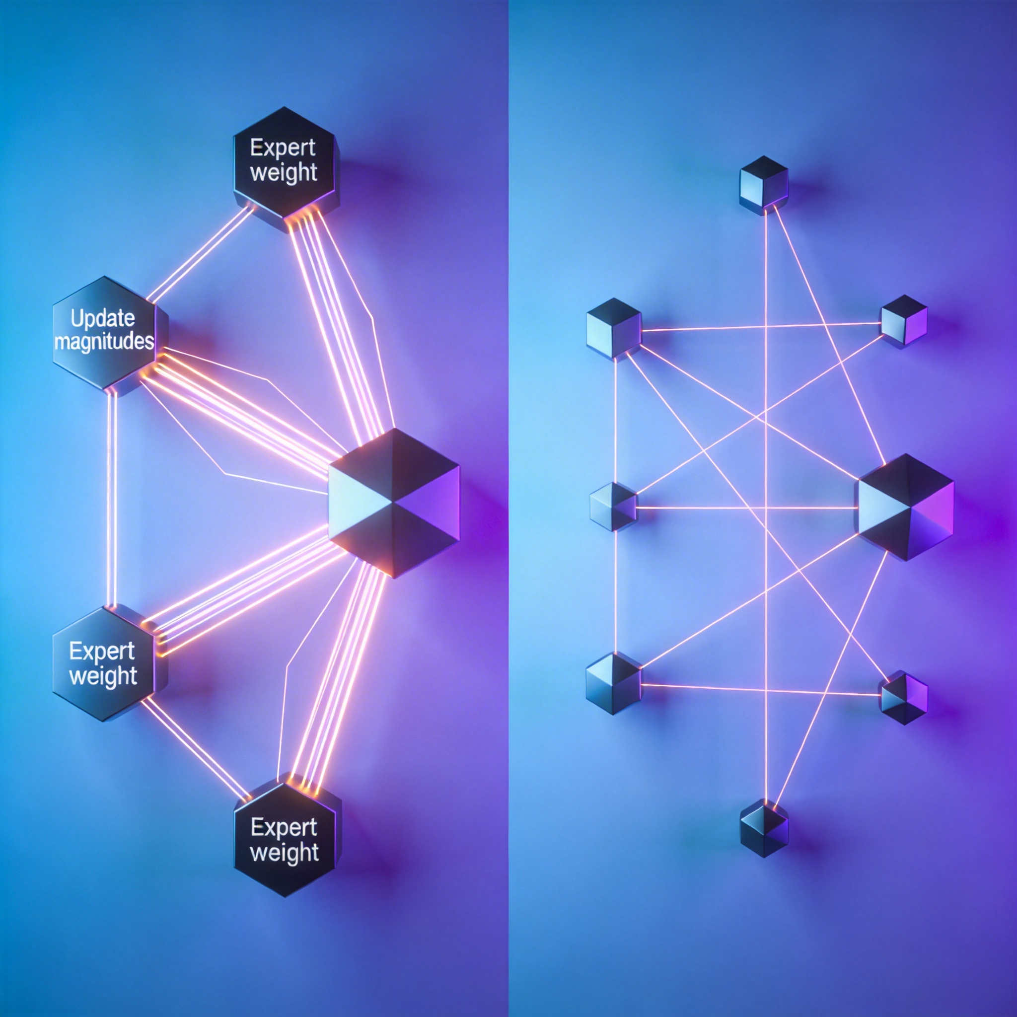 Conceptual image showing distinct processing of text and visual tokens in an AI model, highlighting modality differences.