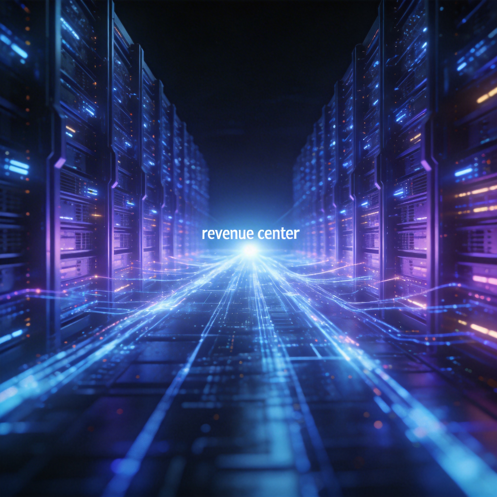 Abstract visualization of massive server racks and data streams, representing compute investment.