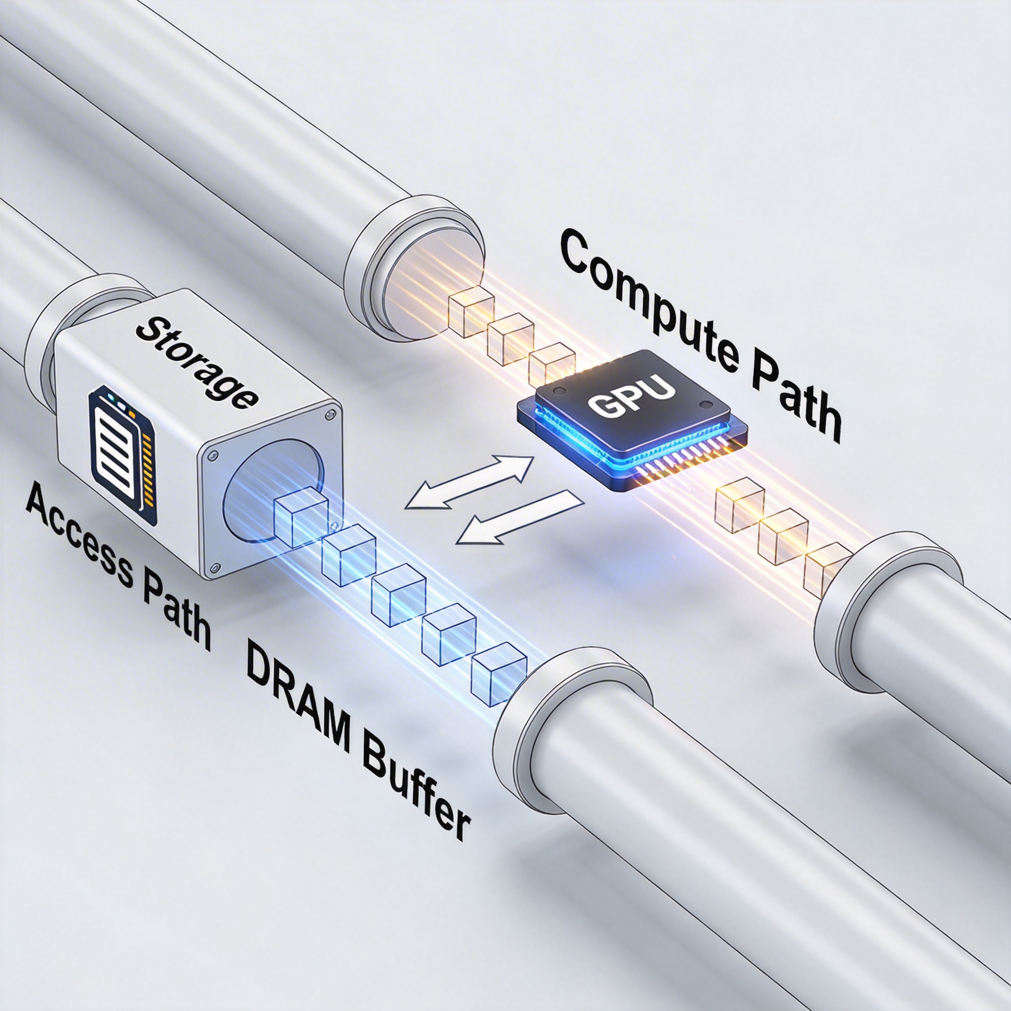 Diagram illustrating DualPath's parallel Access and Compute pipelines with chunk-based streaming.