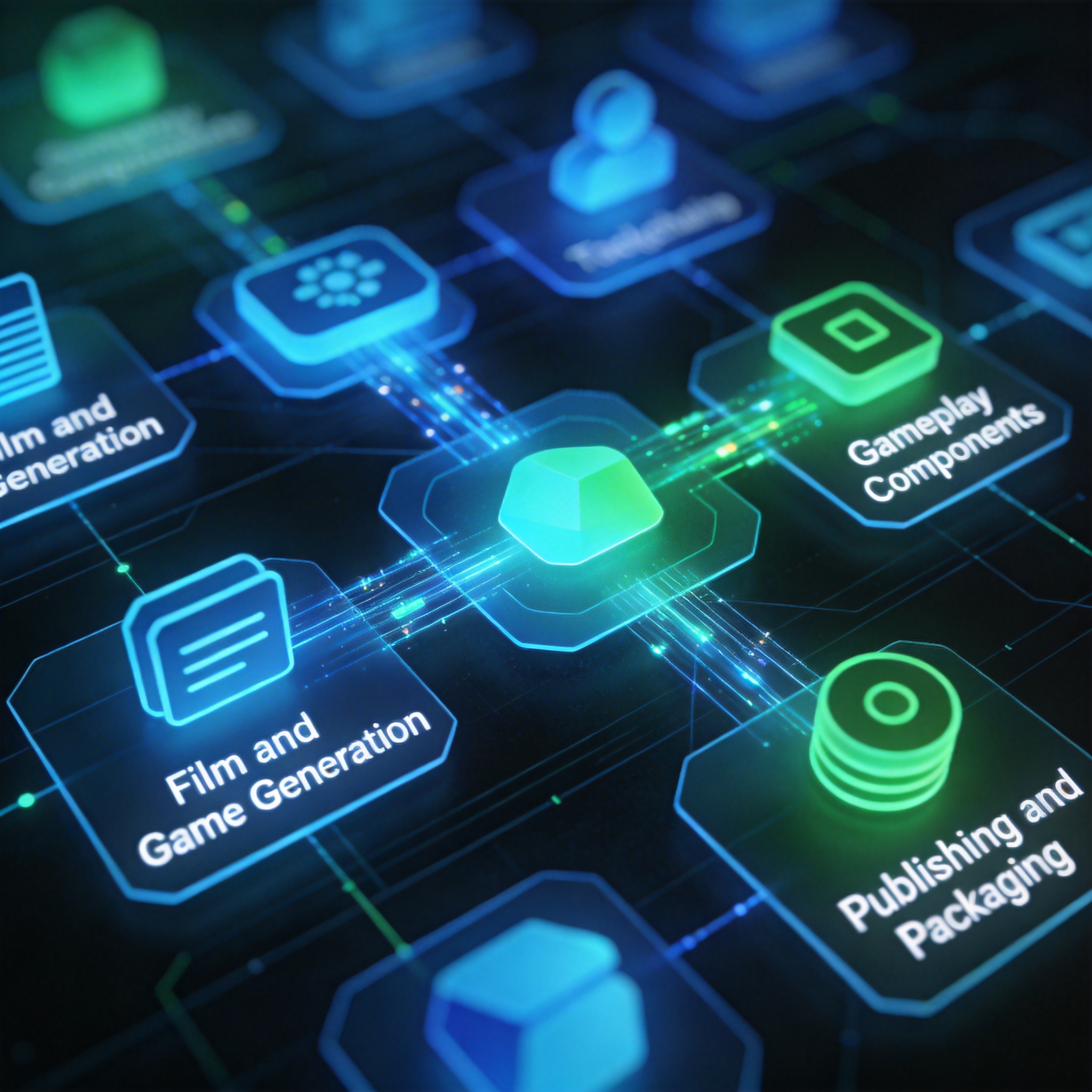 AI生成されたインタラクティブゲームをタブレットで紹介する若手コンテンツクリエイター