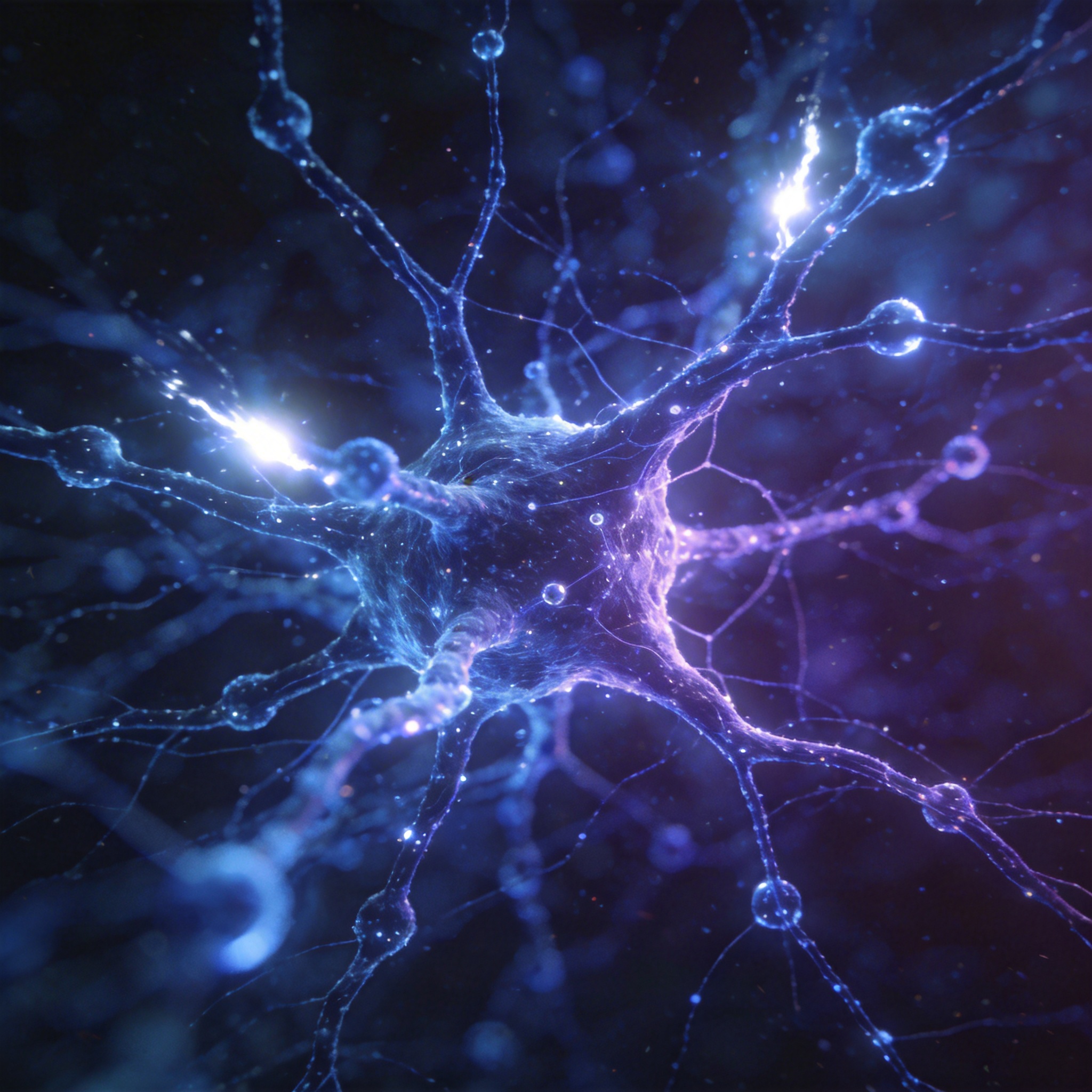 Abstract glowing neural network, symbolizing the rapid and profound advancements in AI.