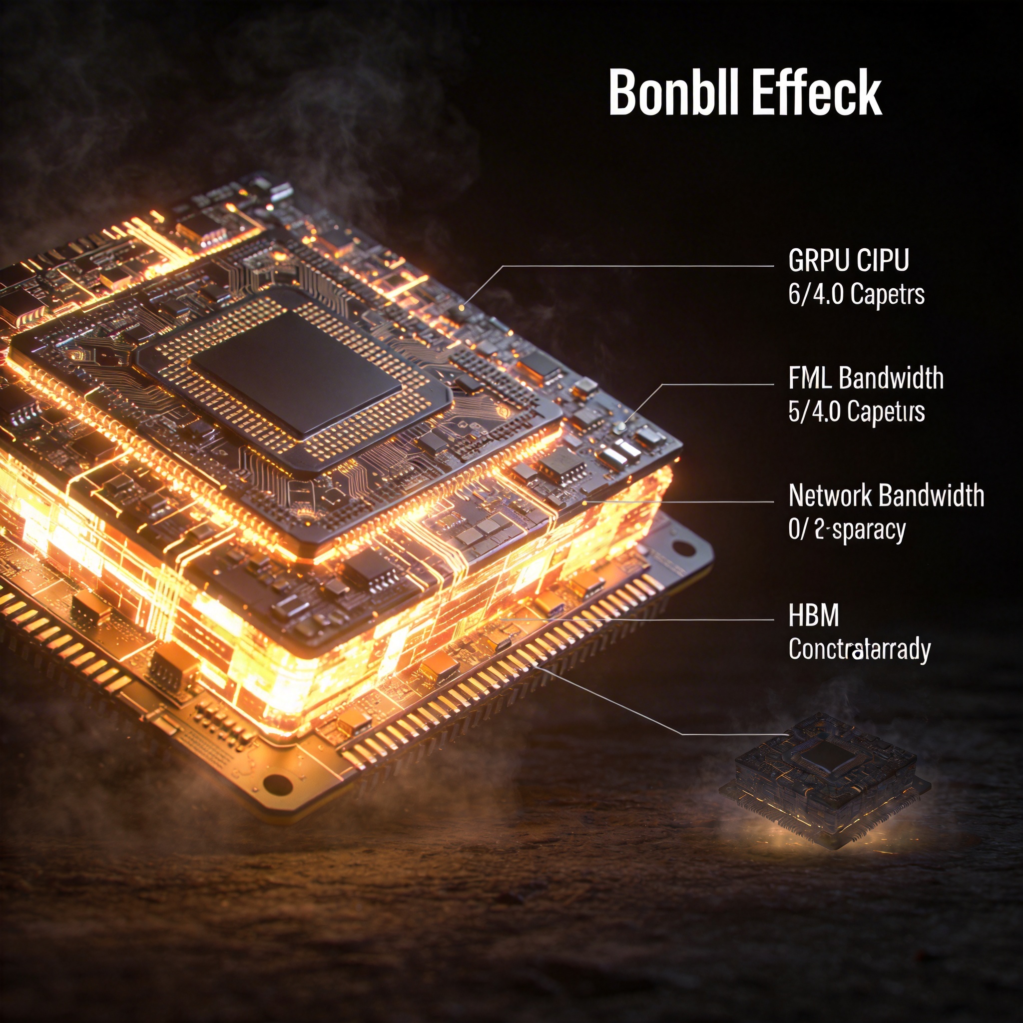 Visual metaphor for the growing imbalance between GPU FLOPS and I/O-to-compute ratio.