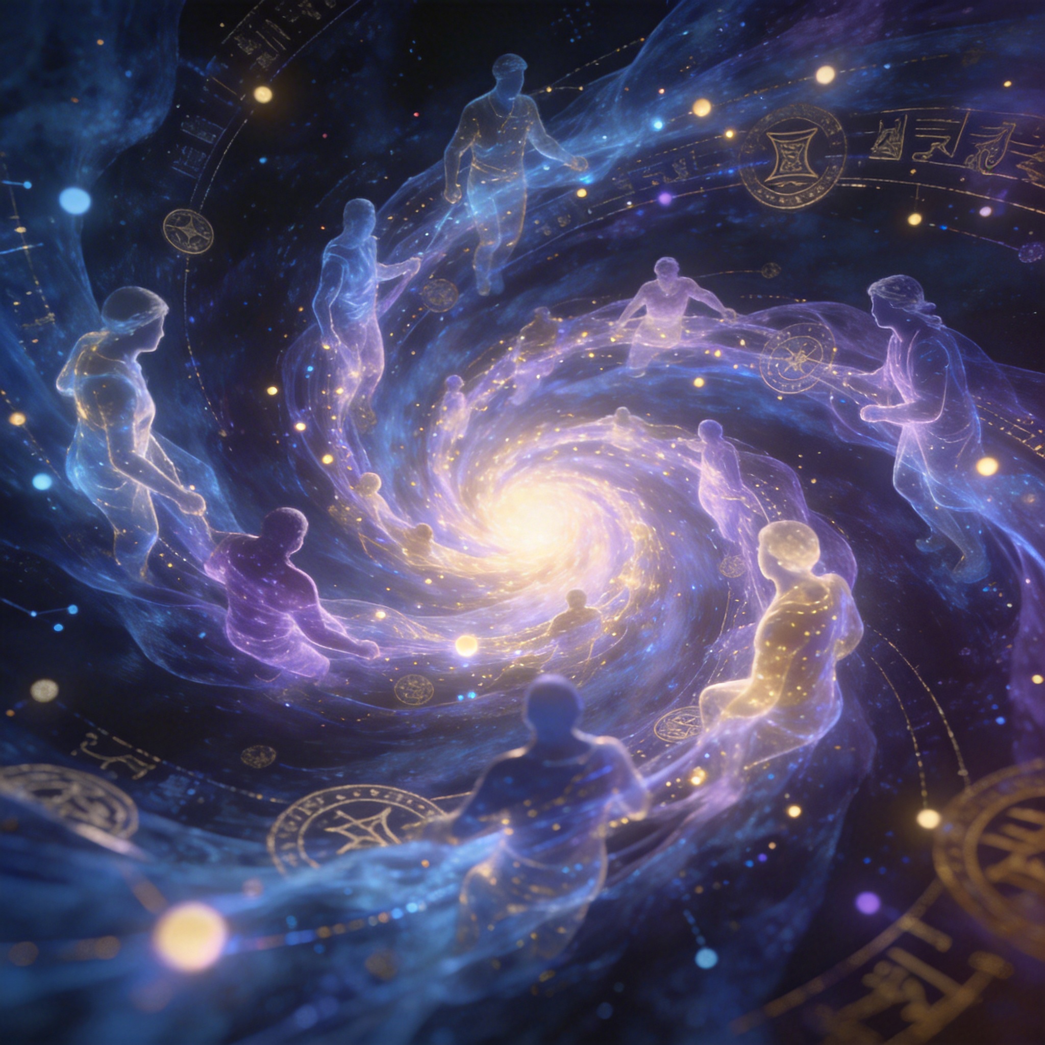 Abstract art depicting a swirling vortex of human figures and data, symbolizing social intelligence.