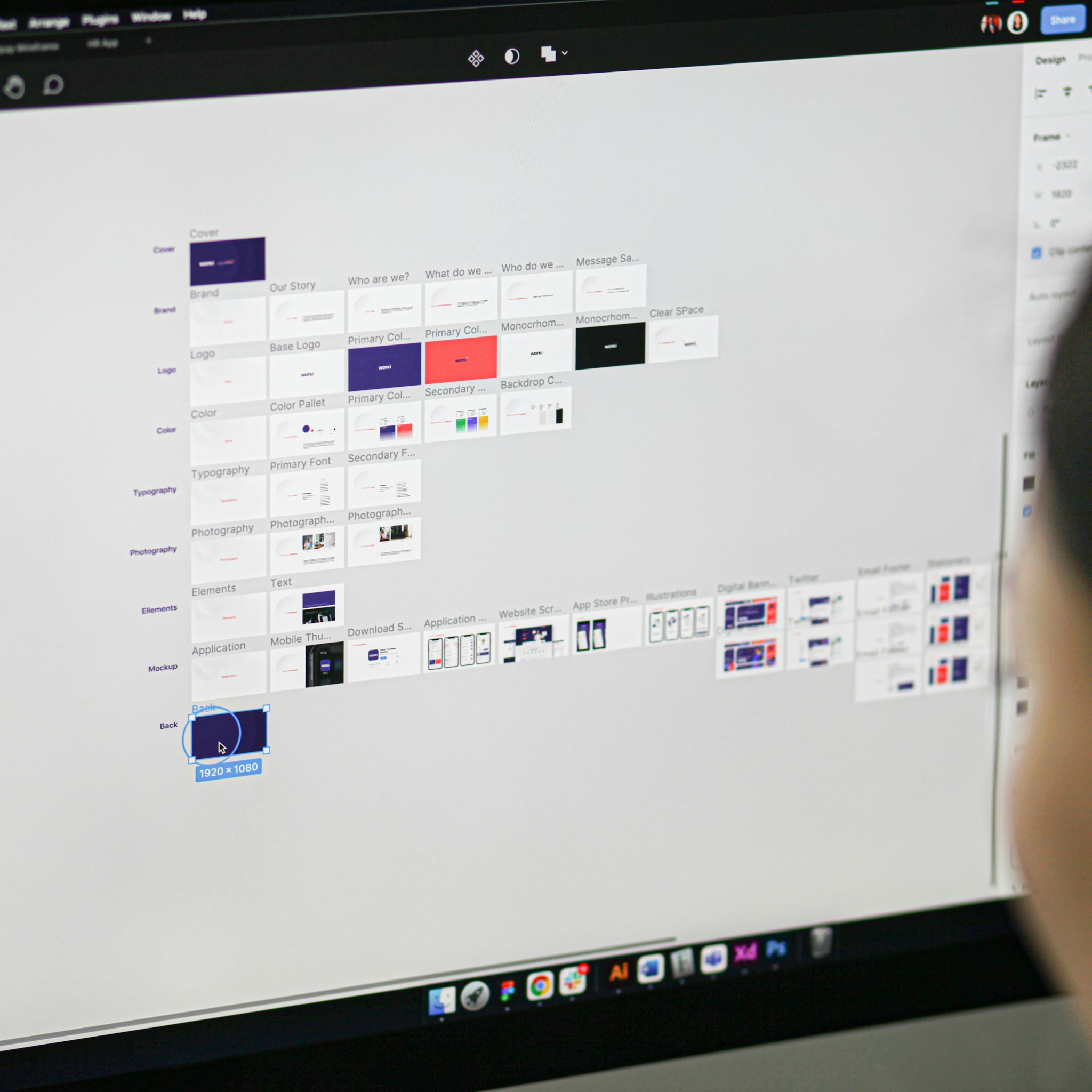 Figma design interface showing collaborative work on a digital canvas.