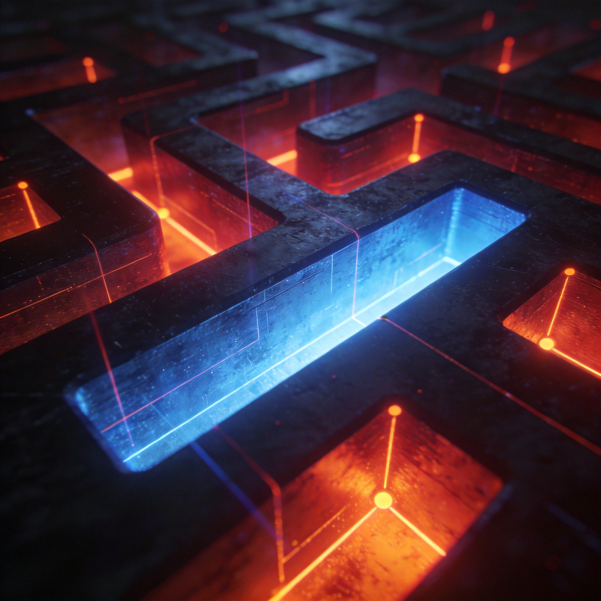 Abstract digital maze symbolizing limitations of traditional AI models.