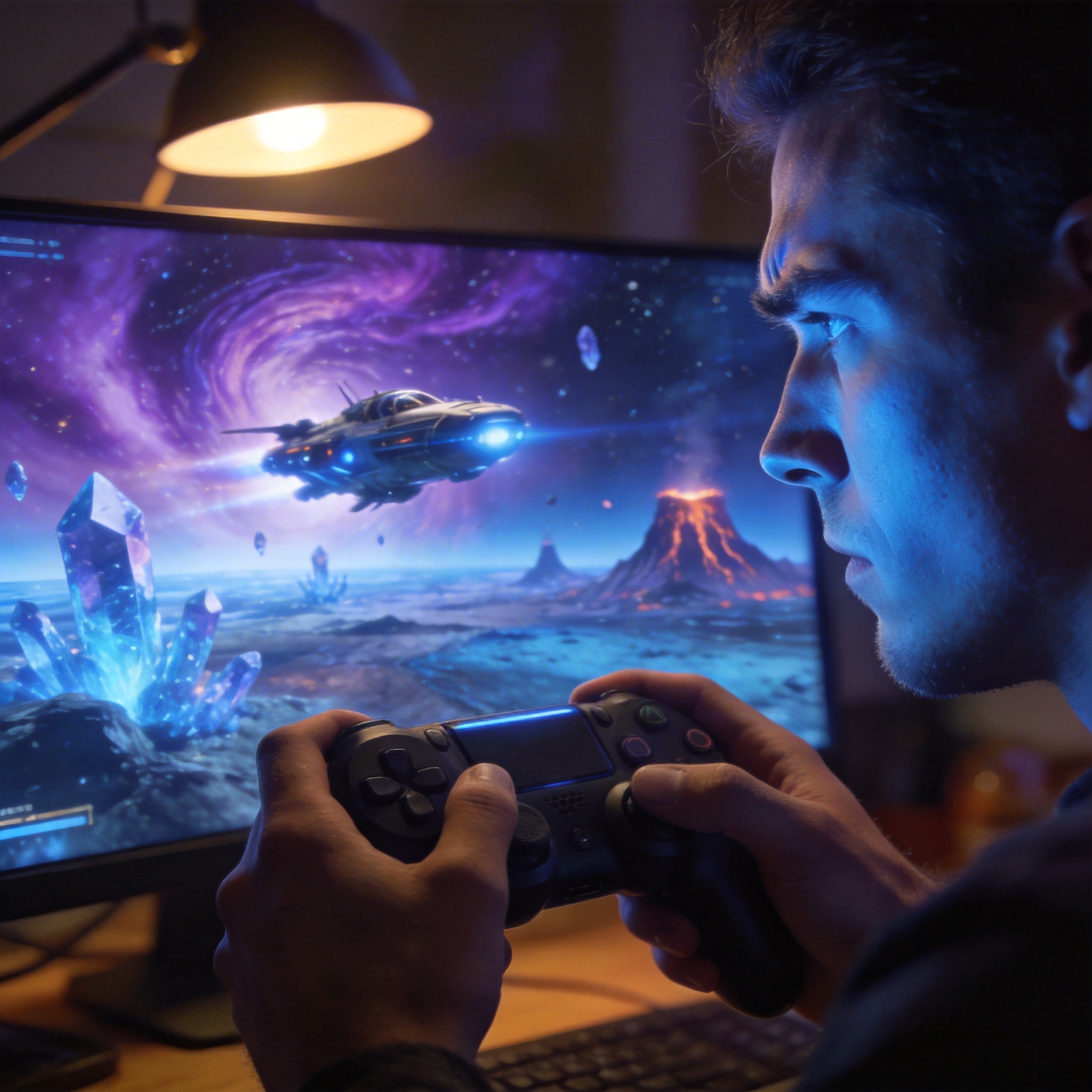 従来のゲーム開発の設計図からAI駆動の生成モデルへの移行を示す概念図