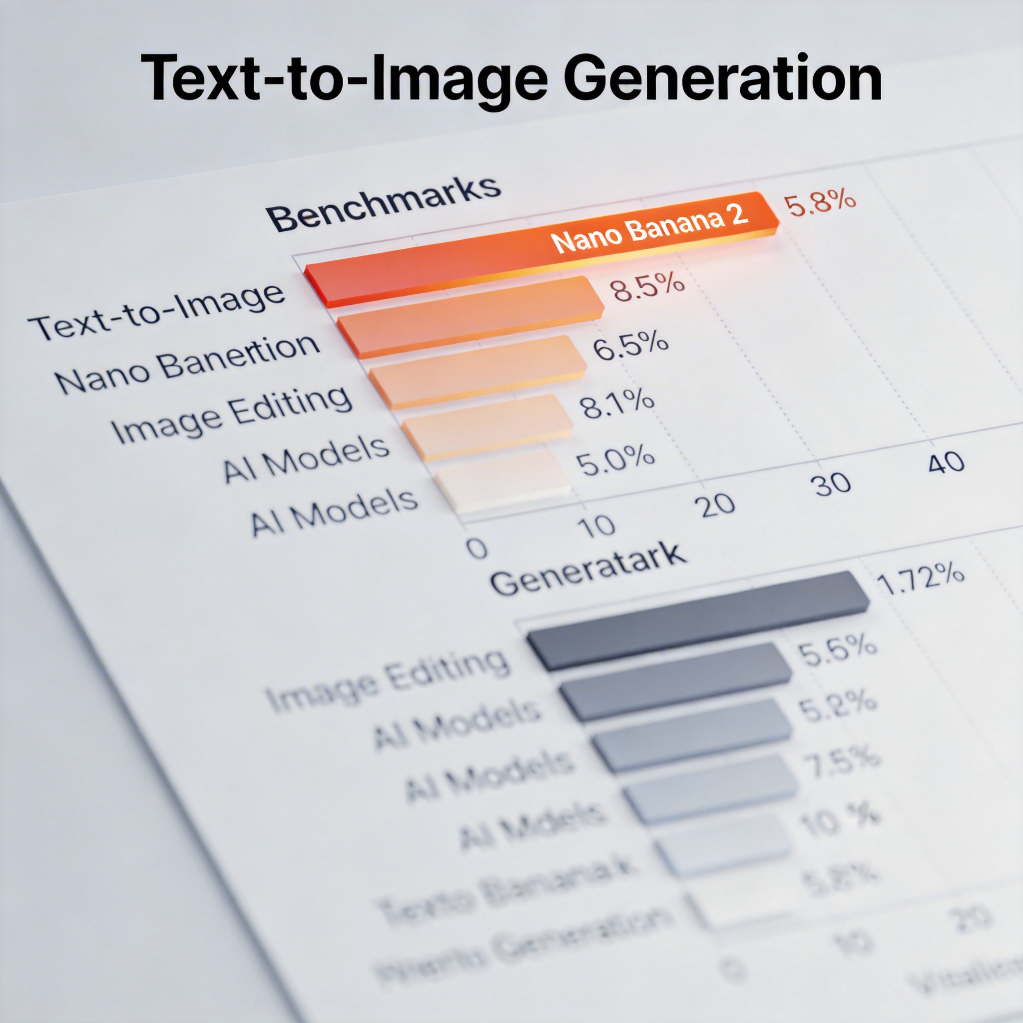 Infographic showing Nano Banana 2 leading in text-to-image generation benchmarks.