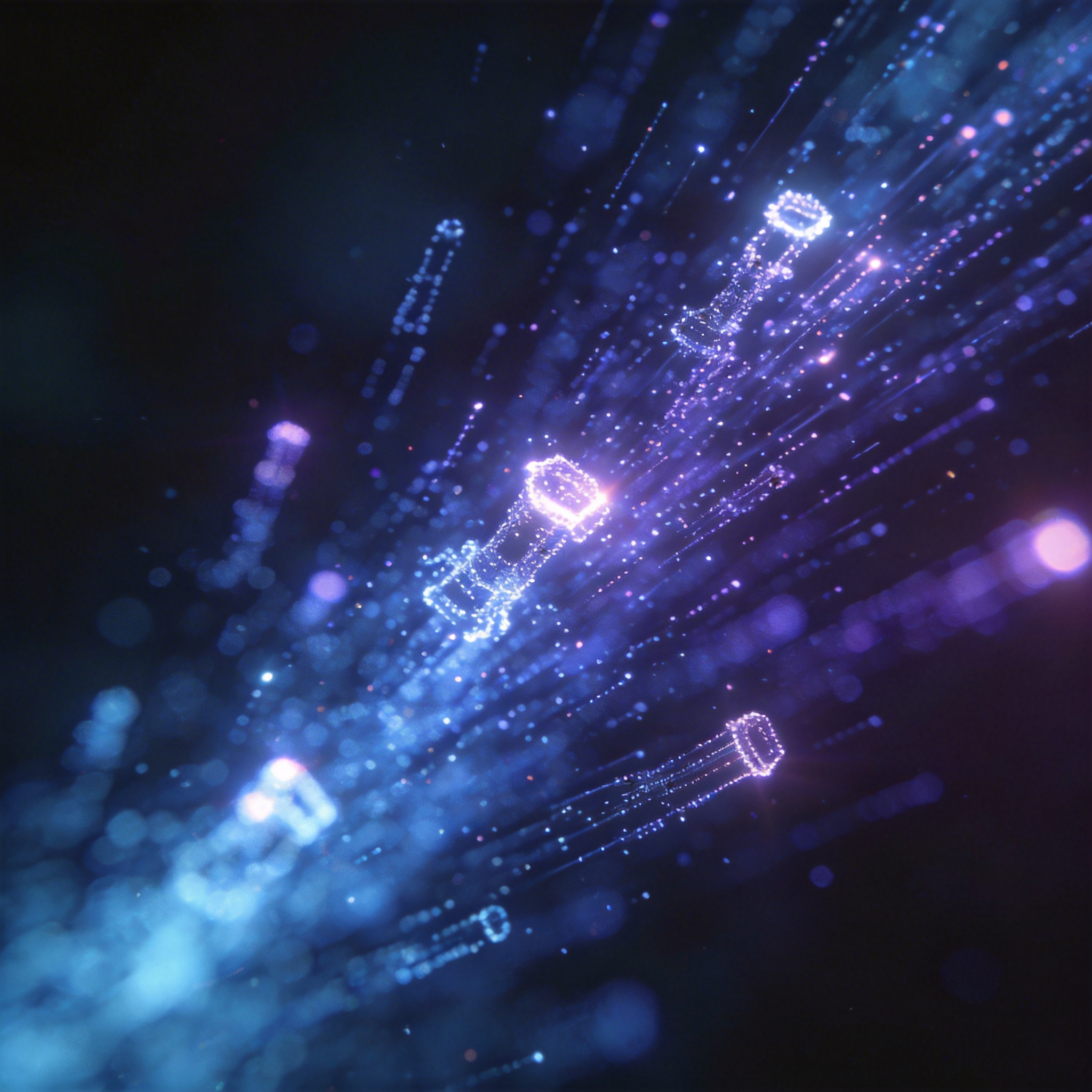 Abstract digital structures rising and dissipating, symbolizing ephemeral AI trends versus lasting innovations.