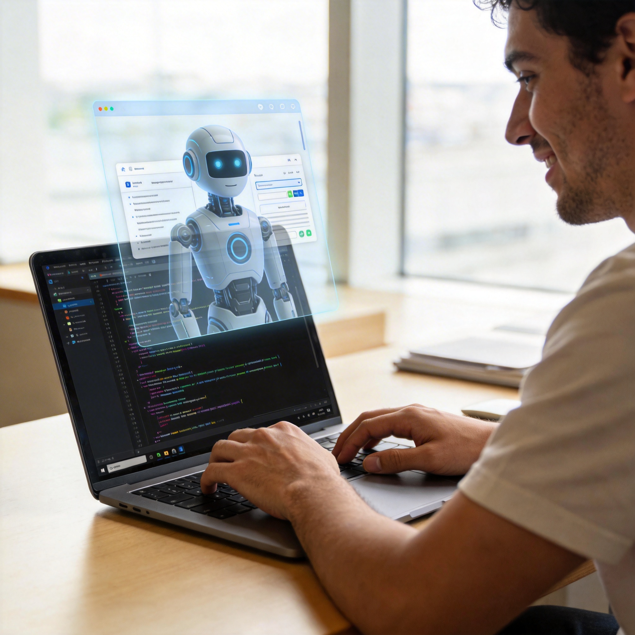 software developer using interactive artificial... App Store Sees 60% Surge in New Submissions with AI Vibe Cod