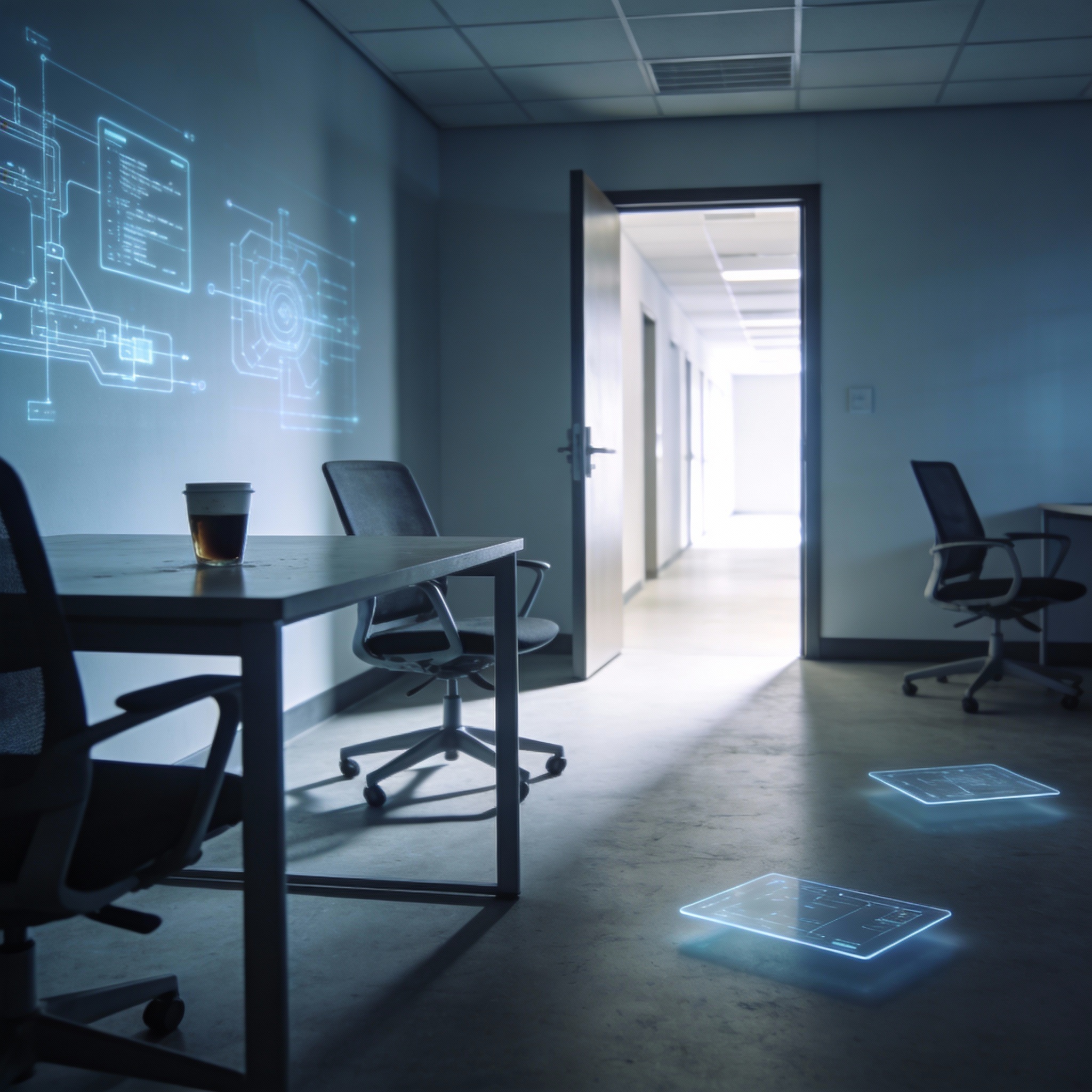 Abstract depiction of talent leaving a high-tech company, symbolizing 'brain drain'.