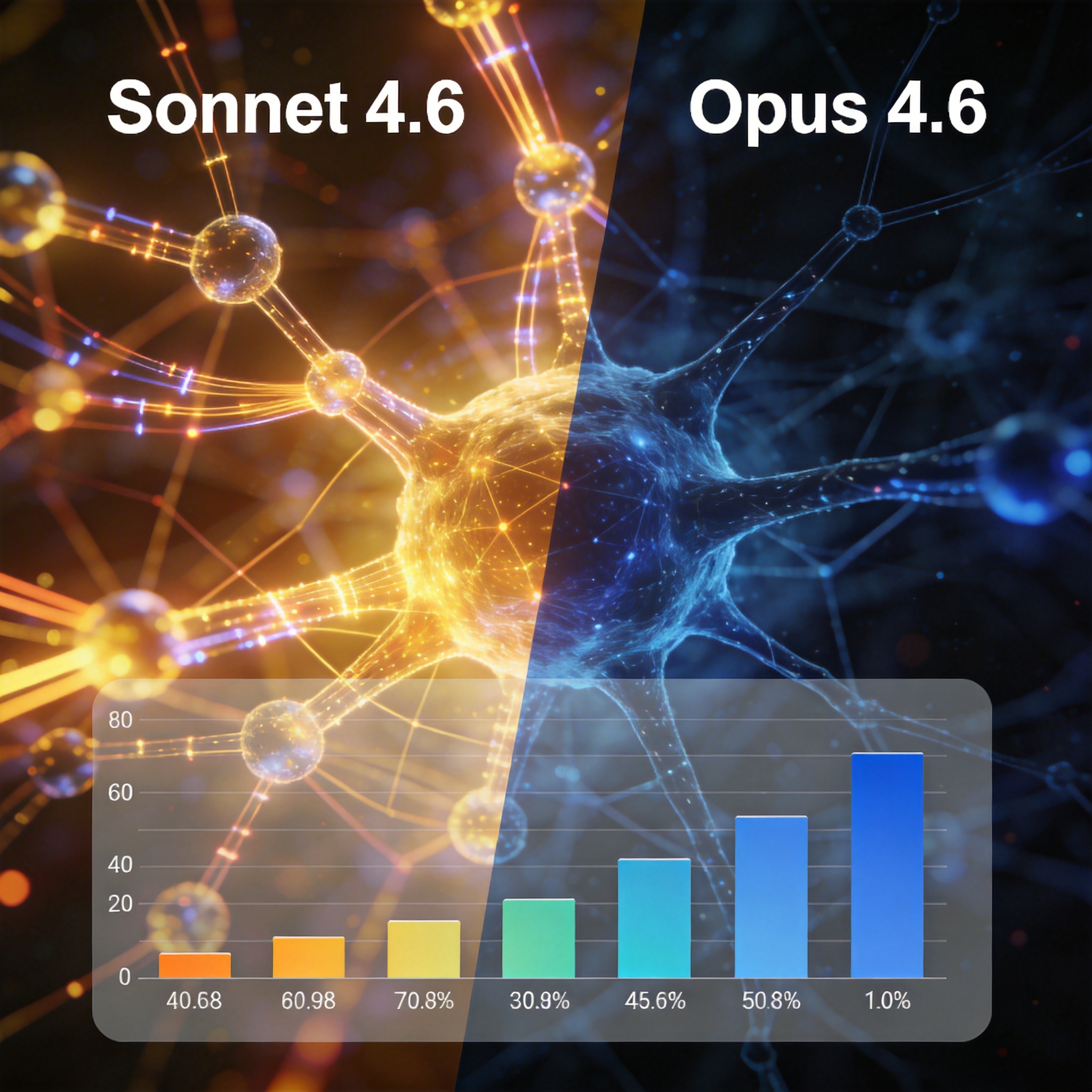 Split image comparing two AI models: one side showing dynamic network for efficiency, other showing intricate neural network for deep reasoning.
