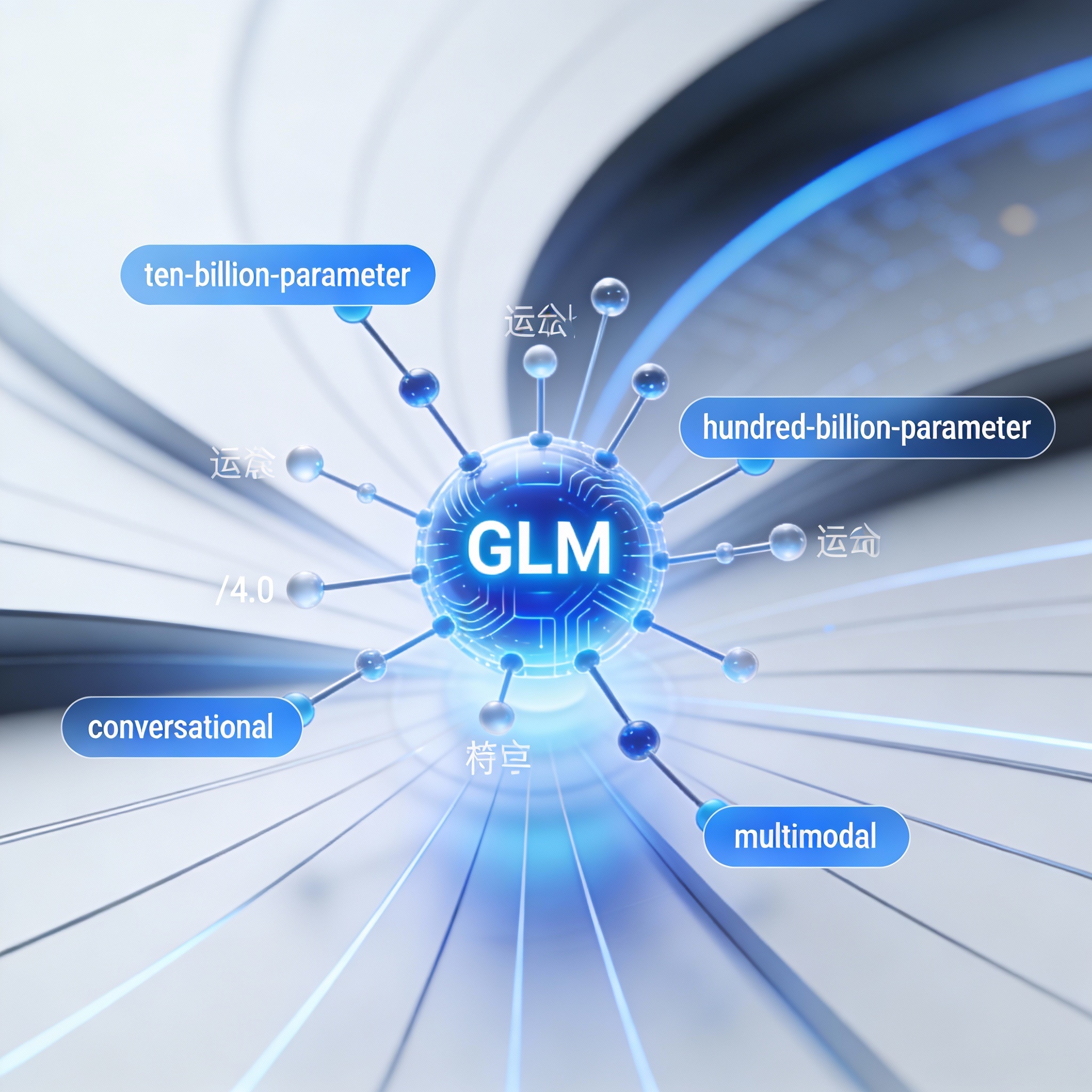 Visual representation of Zhipu's GLM model evolution, showing growth from core to various advanced models.
