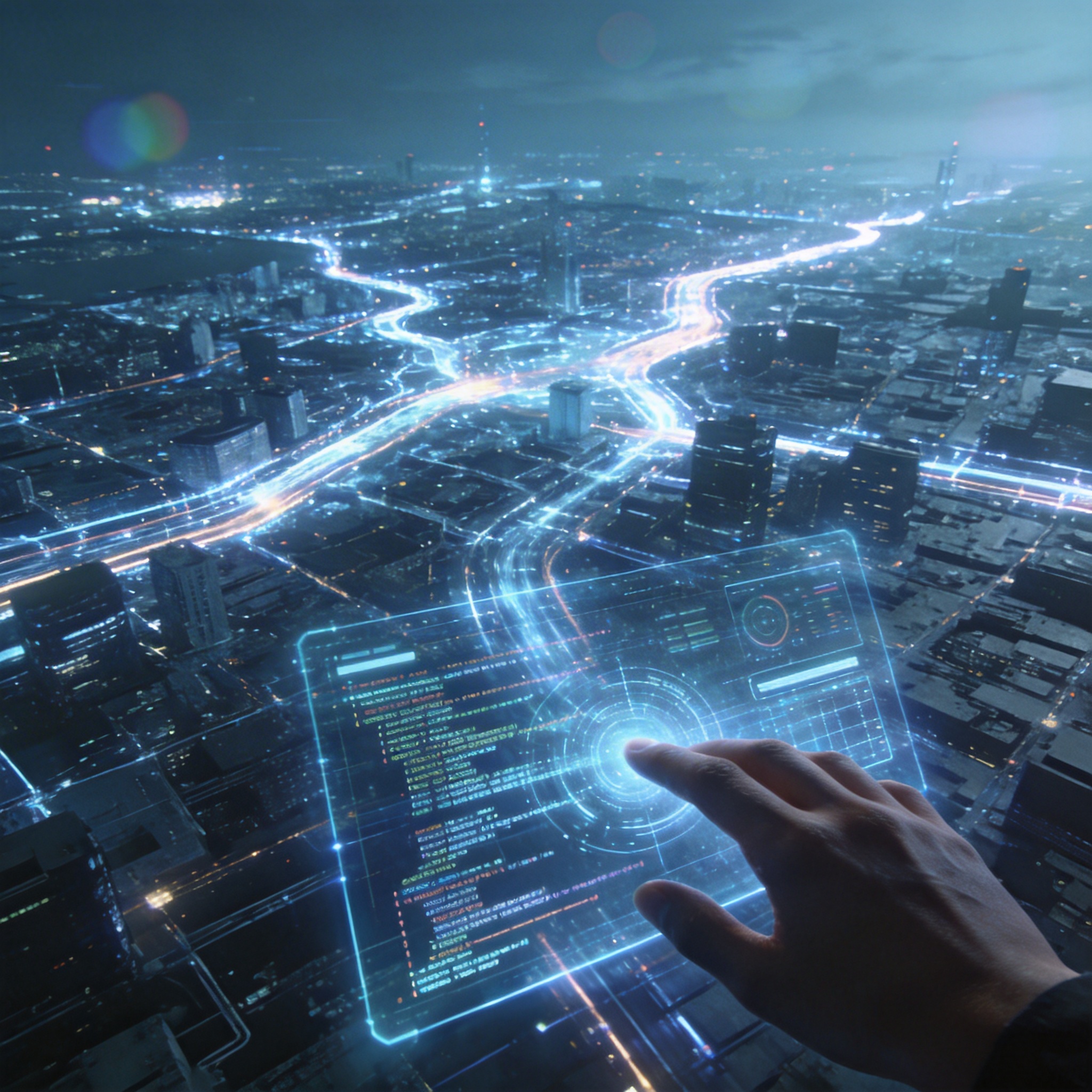 Holographic interface showing AI memory as a foundational digital infrastructure.
