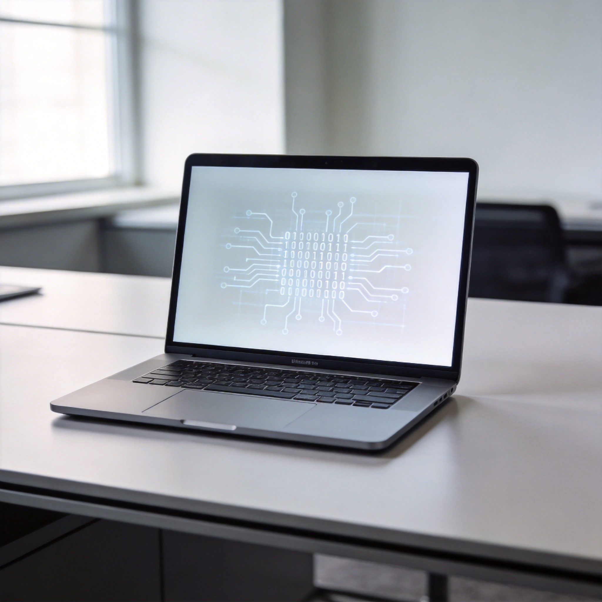 Laptop screen displaying a subtle digital watermark, symbolizing AI's 'identity watermark' proposal.