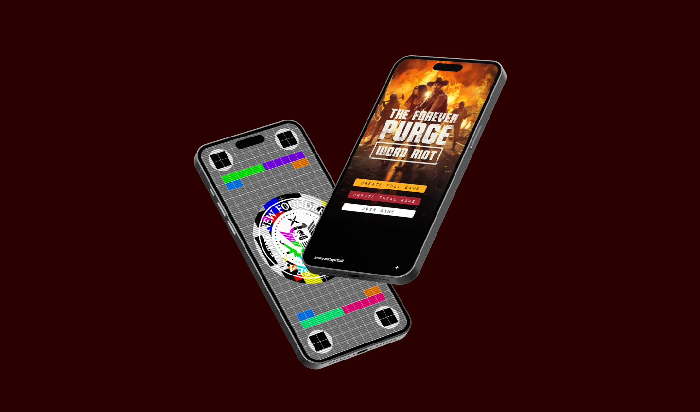 NBC Universal's The purge app start screen.