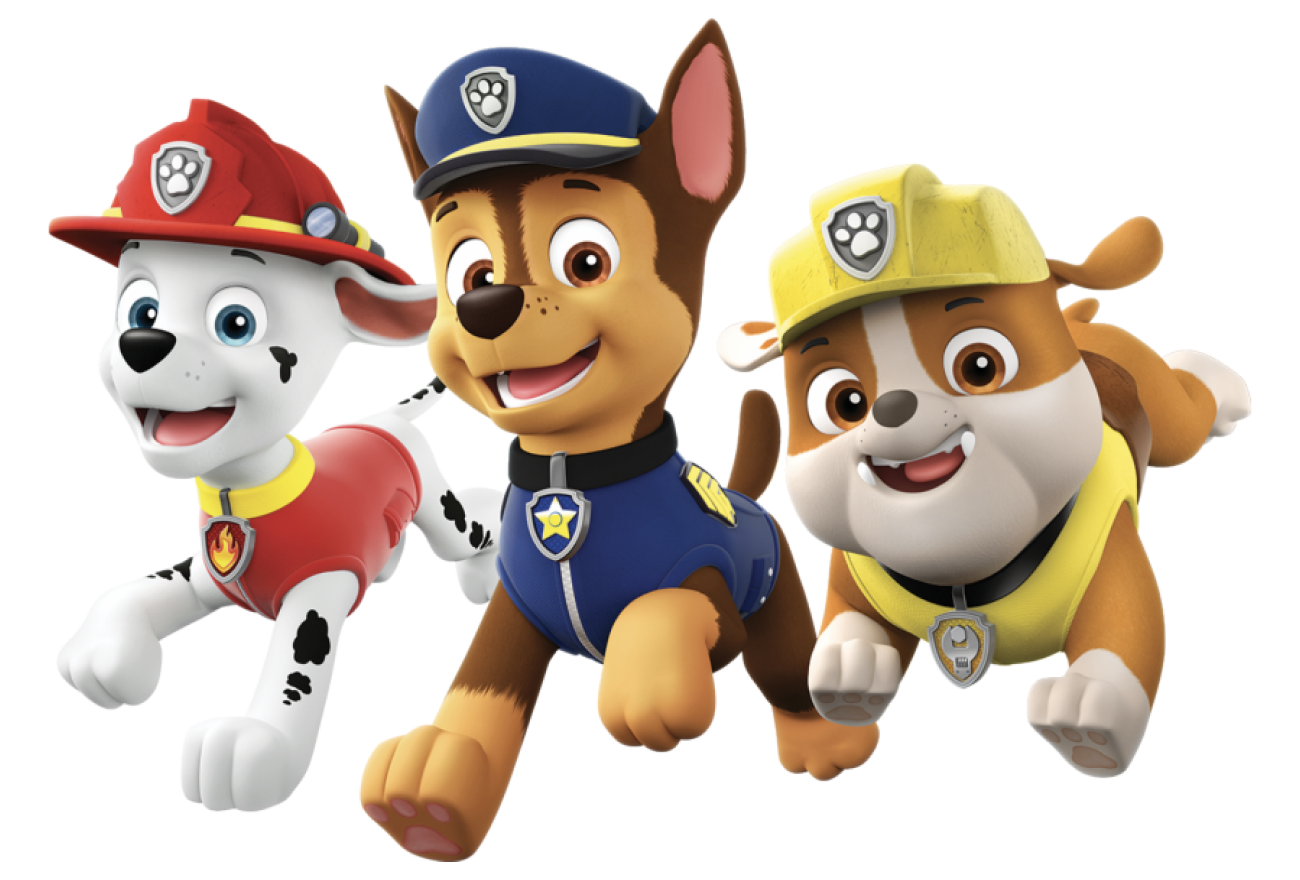 paw patrol characters jumping