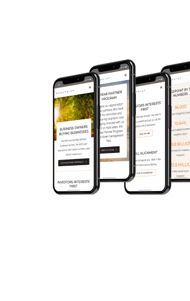 Mobile phones display screens of the edgepoint wealth app