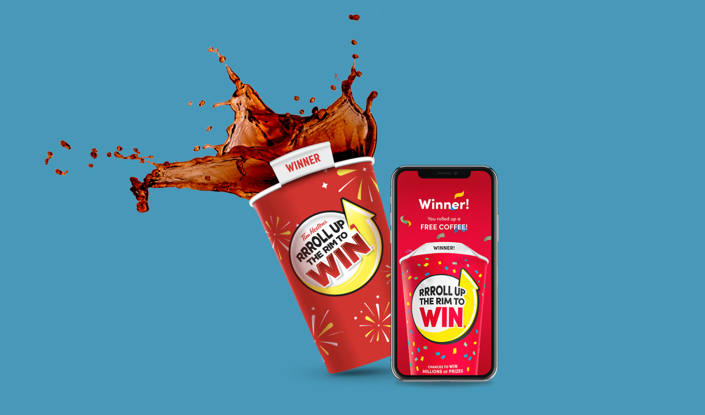 Tim Hortons roll up the rim app designed by Thrillworks