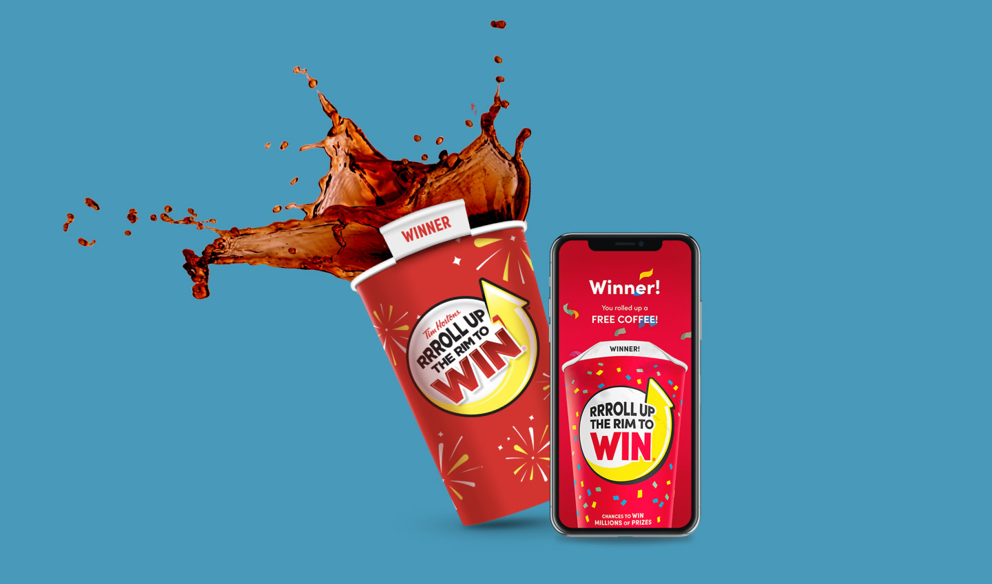 Tim Hortons Roll Up the Rim app designed by Thrillworks