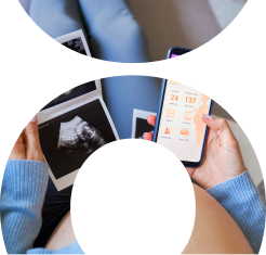 Circular image with a scan and an open app visible