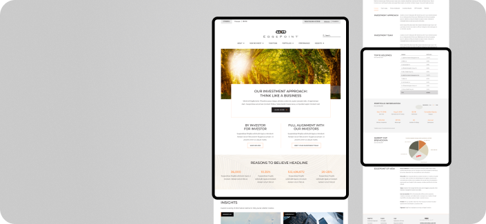 Edgepoint wealth financial portal shown on tablet