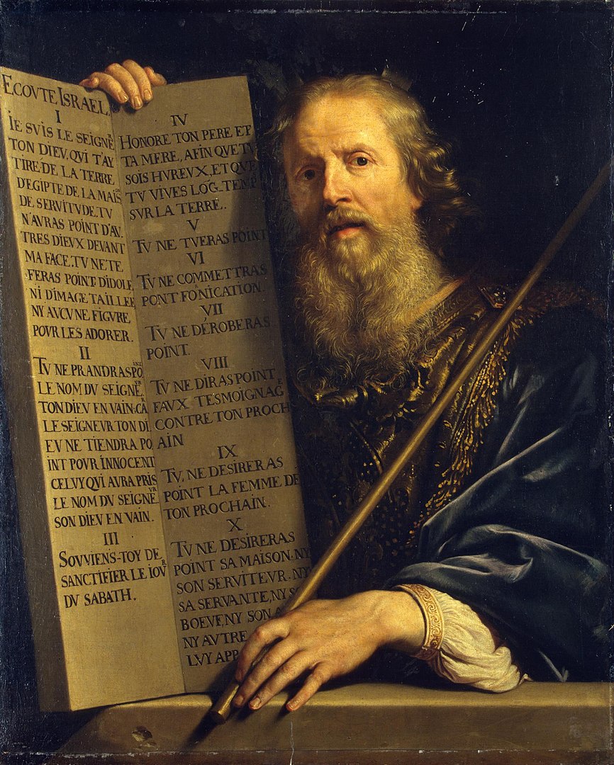 Moses with the Ten Commandments (1648) painted by Philippe de Champaigne 