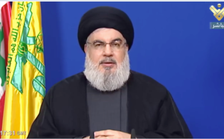 Hassan Nasrallah Giving An Speech in 2020| Screenshot from Al-Manar