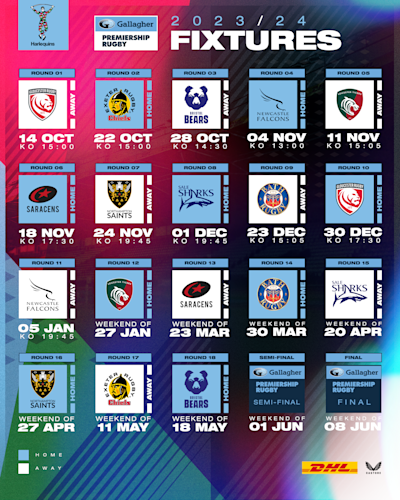 Gallagher Premiership Fixtures Confirmed Harlequins FC