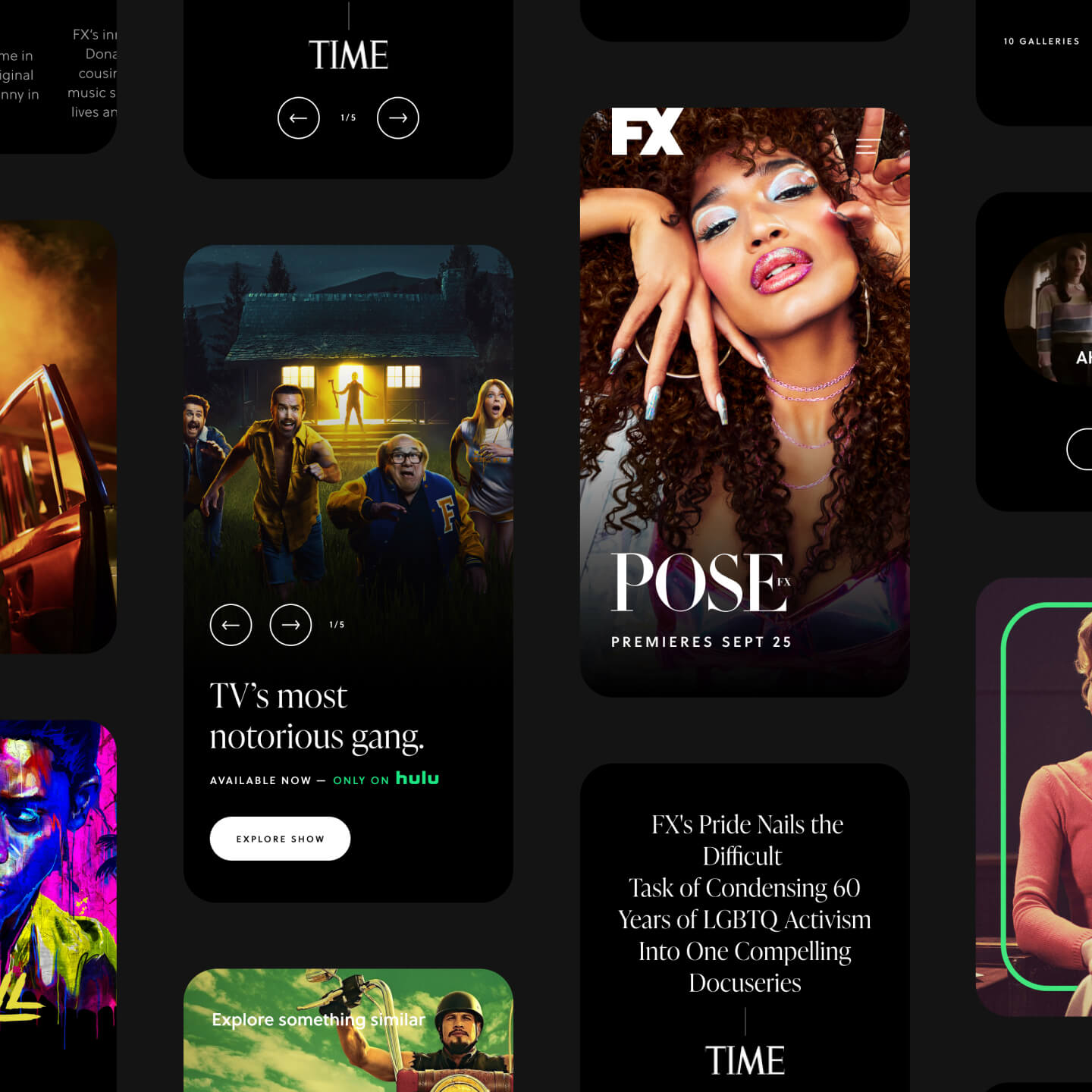 FX Networks: Website Redesign. Palette for Shows to Shine