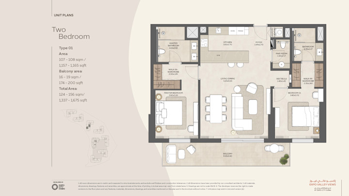 Foor plan-2 bed T1