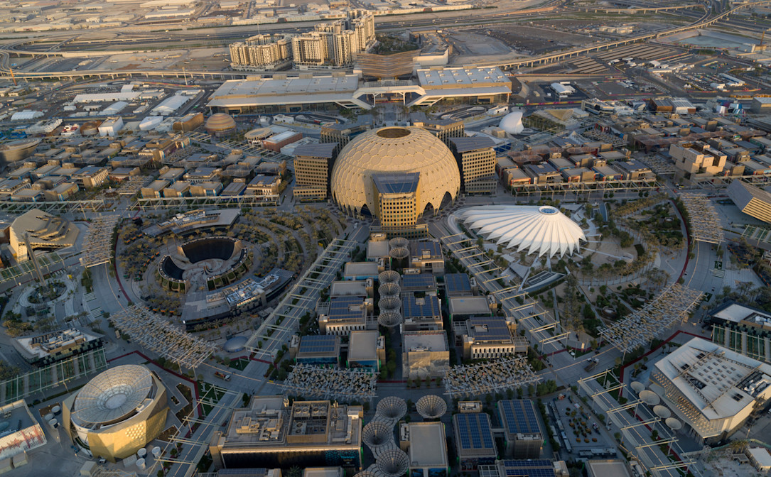 Expo City Dubai aerial daytime