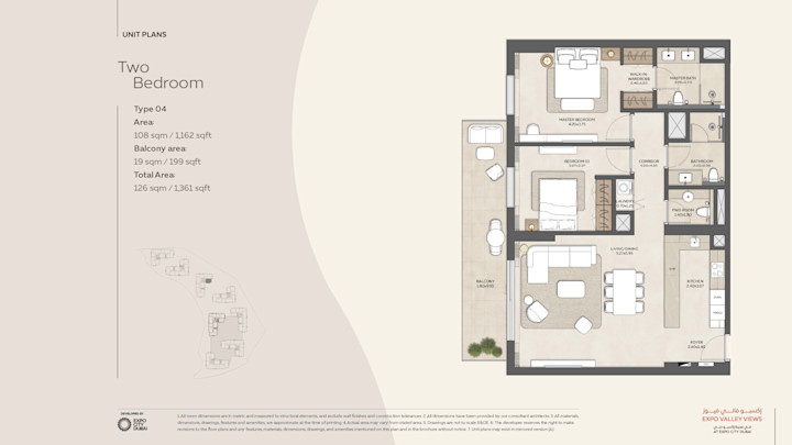 Foor plan- 2 bed T3