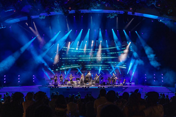 Band playing on stage at Al Forsan Park during Expo 2020 Dubai