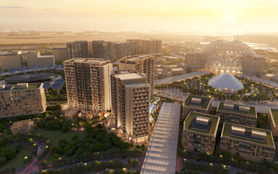 Aerial view of new Expo City Dubai
