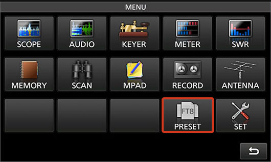 IC-7760_FT8 Menu