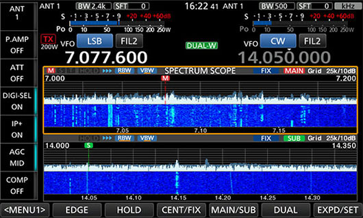 IC-7760 Dual Spectrum Waterfall