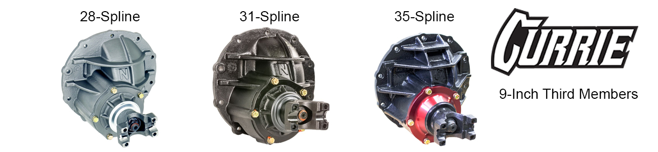 Currie 28, 31 and 35-Spline 9-inch Third Members