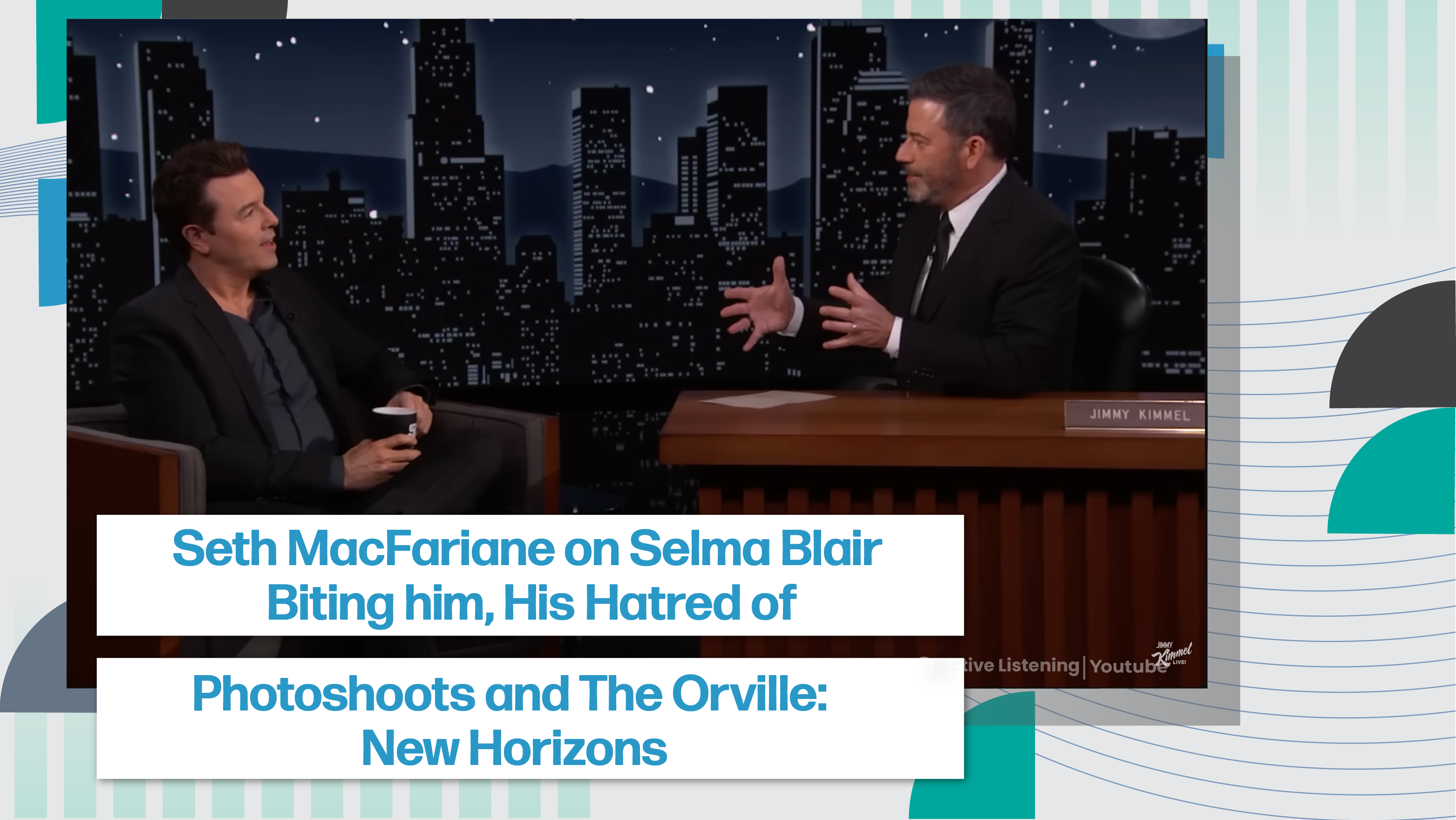 [A+] Seth MacFariane on Selma Blair Biting him, His Hatred of Photoshoots and The Orville: New Horizons