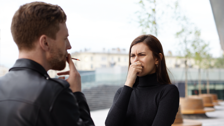 smoking cigarette