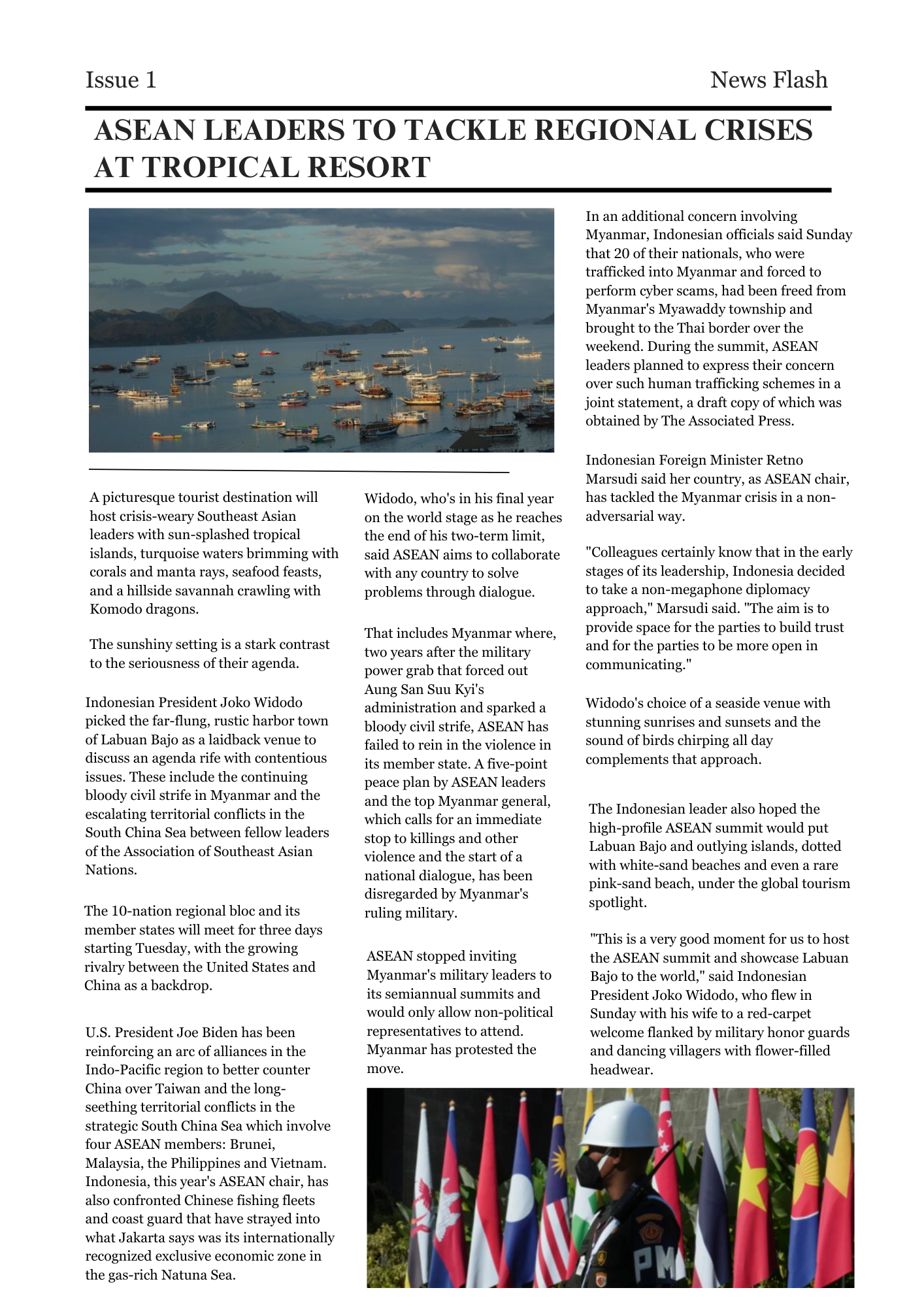 [B] ASEAN Leaders to Tackle Regional Crises at Tropical Resort