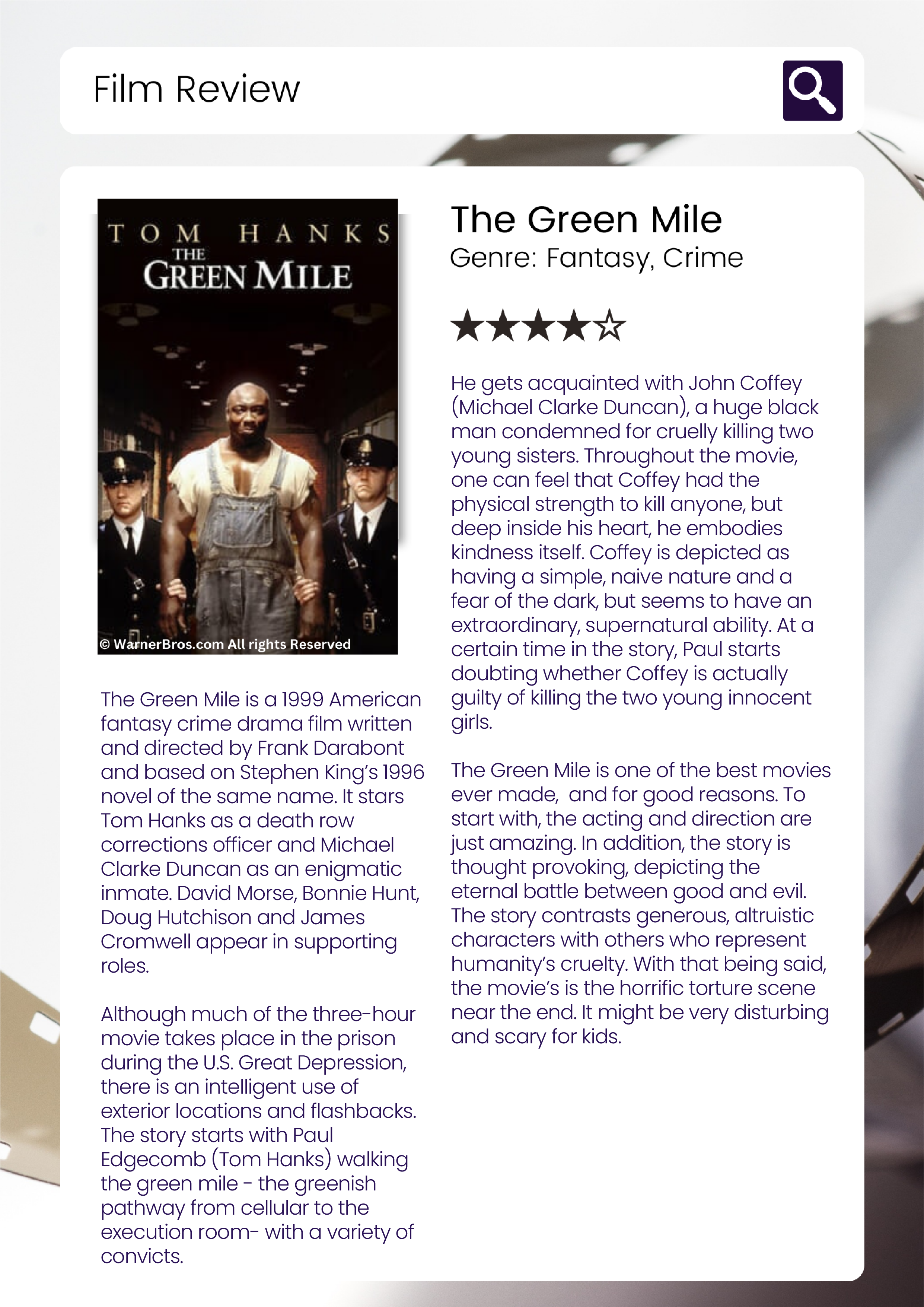 The Green Mile: Film Review