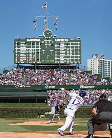 Wrigley Field Cf Scoreboard Sunset - Marquee Sports Network