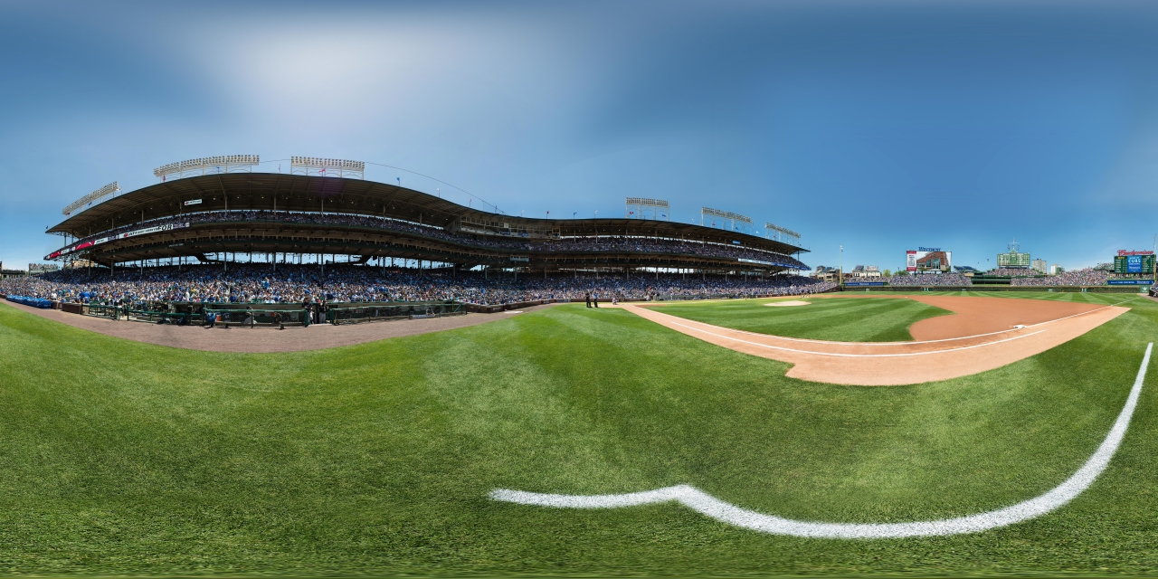 Chicago Cubs - Wrigley Field sunsets. 󾌧 Rotate phone or move with cursor  for 360 view.