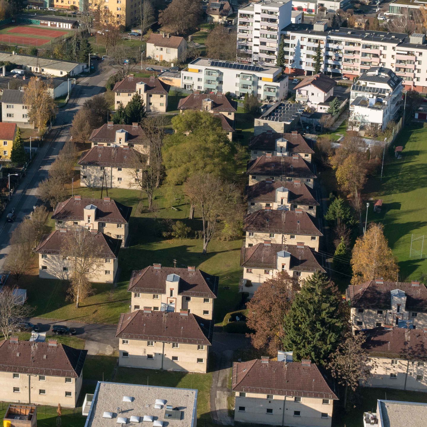 Foto: Gesamtüberblick des Projekts Sintstrasse aus der Vogelperspektive