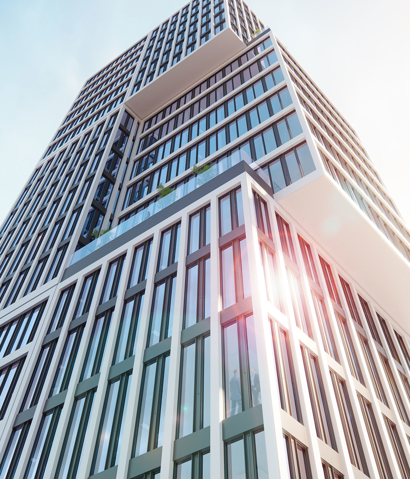 Image: The elegant ALEA office building is made up of seven cubes