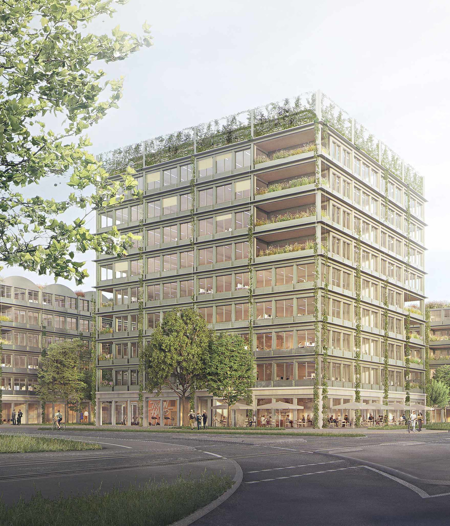 Visualisierung: Bürogebäude Haidpark in Freiburg mit viel Aufenthaltsqualität